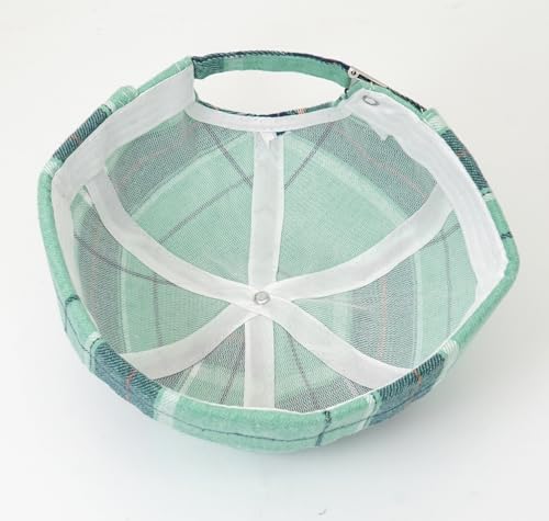 DIYDECAL Striped Plaid Brimless Worker Cap,Retro Skullcap Docker Hat for Men Womens - color: Green