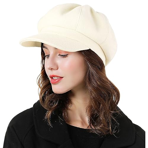 Sumolux Women Beret Newsboy Hat French Cap Classic Winter - color: Beige