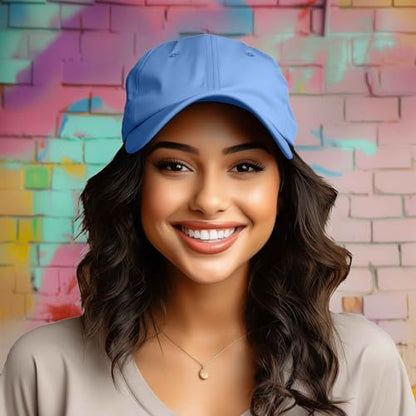 DALIX Baseball Cap Dad Hat Plain Men Women Cotton Adjustable Blank Unstructured Soft - color: Light Blue