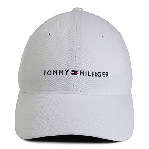 Tommy Hilfiger Men's Cotton Logo Adjustable Baseball Cap - color: White