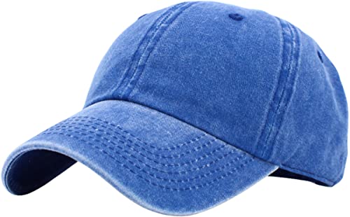 KBETHOS Classic Unisex Cotton Adjustable Low Crown Baseball Cap – Plain Dad Hat - color: Royal Blue Pigment Dyed (1 Pack)
