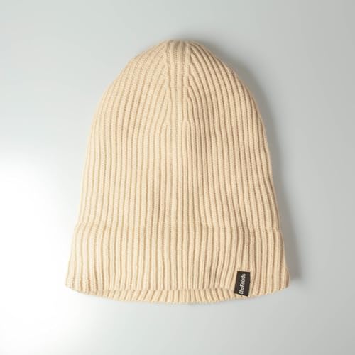 Fisherman Beanie Cuffed Knit Winter Hat Trawler Sailor Watch Cap Men Women - color: Ribbed (Latte)