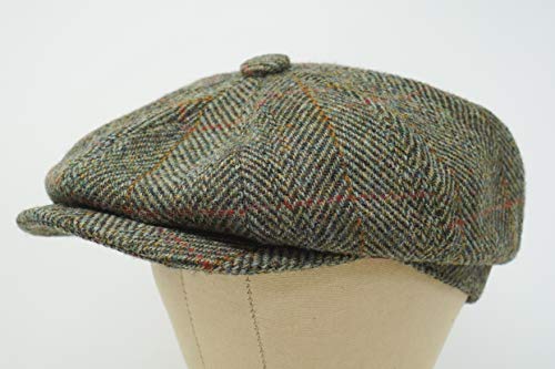 Lomond Newsboy Cap - 100% Handwoven Wool - Harris Tweed - Water Resistant - color: Field Herringbone, size: Medium