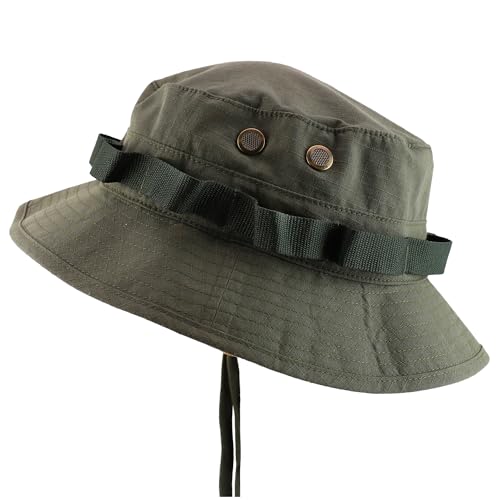 Armycrew Ripstop Fabric Jungle Combat Boonie Hat Fits upto 2XL - color: Olive, size: Medium