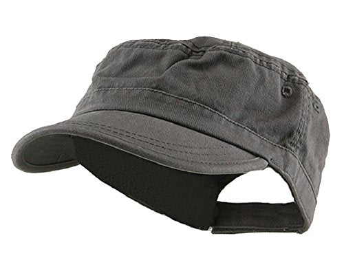Wholesale Enzyme Washed Cotton Army Cadet Castro Hats - color: Grey