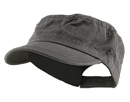 Wholesale Enzyme Washed Cotton Army Cadet Castro Hats - color: Grey