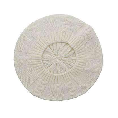Landana Headscarves Solid Cable Knit Beret Hat for Women