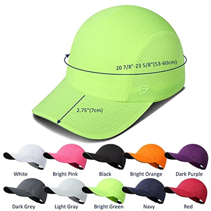 GADIEMKENSD Women's Race Day Running Cap Performance Mesh Hat - Excellent Ventilation, Lightweight, Reflective Safety - color: Bright Green