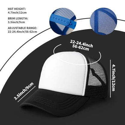 10 Pack Blank Trucker Hats Bulk, Plain Baseball Hats for DIY Heat Transfer Vinyl HTV Embroidery Team Events - color: Sky Blue White
