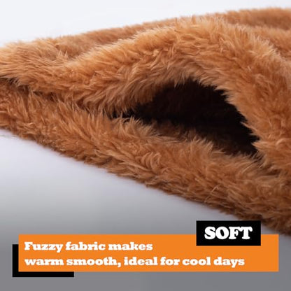 Ski Mask Fleece Balaclava, Winter Face Mask Windproof Neck Cover Warmer Hat Hood for Men Women - color: Caramel