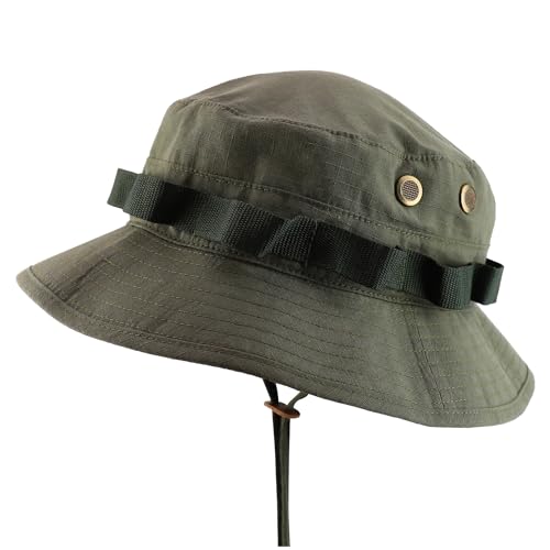 Armycrew Ripstop Fabric Jungle Combat Boonie Hat Fits upto 2XL - color: Olive, size: XX-Large