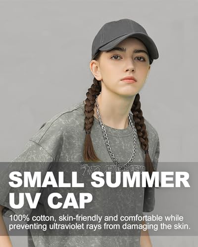 Zylioo Small Baseball Cap for Men Women, Adjustable Unstructured Dad Hat - color: Gray-fits 21.7"-22.4"/55cm-57cm