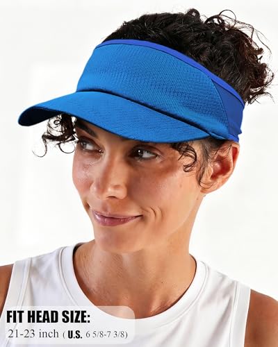 Sports Sun Visors Hat Women Men,Lightweight Cooling Stretchy Visor - color: 1-royal Blue