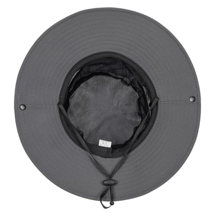 Kids Sun Hat with UV Protection Beach Bucket hat Safari Boonie Cap - color: Grey