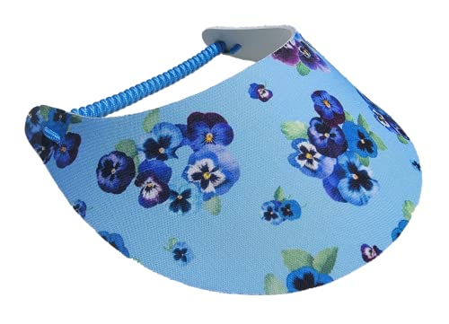 Women's Flower Design Lightweight Packable Foam Visor for Sun Protection & Outdoor Activities - color: Pansies 6