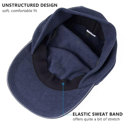 GADIEMKENSD Women's Winter Reflective Fleece Ponytail Hat with Drop Down Ear Warmer - color: Navy, size: 7-7 1/8