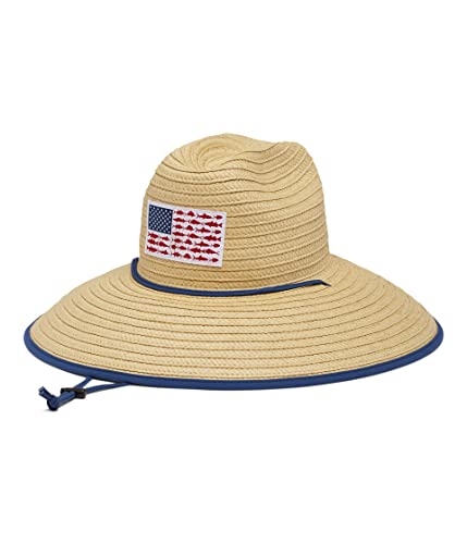 Columbia Unisex Adult PFG Straw Lifeguard Hat - color: Straw/Fish Flag, size: Large-X-Large