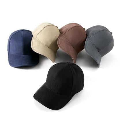 Men's Fitted Cap Winter Fleece Warm Full Closed Baseball Caps Curved Brim Blank Elastic Closed Back Hat K277N - color: Khaki, size: 7-7 1/4
