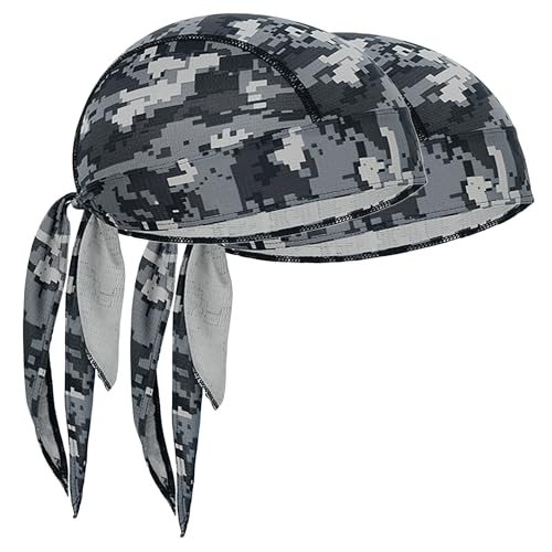 Skull Cap Do Rags Head Wraps, Sweat-Wicking Helmet Liner for Cycling, Breathable Durag for Outdoor Sports - color: Pcs2-tj-21-smhs