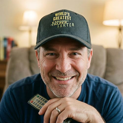 Cool Dad Hats with Funny Sayings Graphic Caps for Dads and Father's Day - color: Black - Greatest Farter
