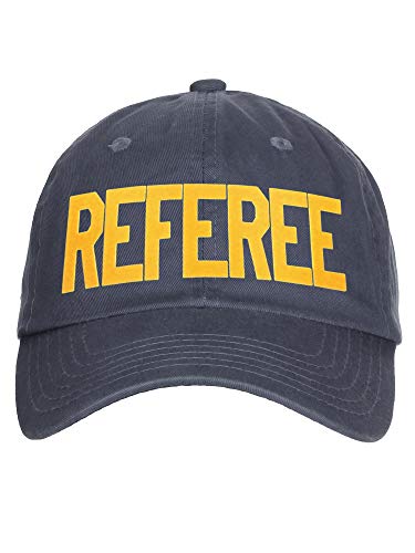 Classic Referee Hat Premium Cotton Low Profile Unstructured Adjustable Strapback - color: Charcoal Gold