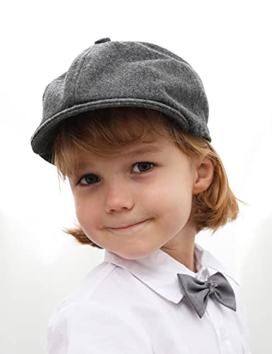 A&J DESIGN Baby Toddler Newsboy Beret Caps Kids Vintage Driver Hat - color: Gray, size: 2-3T