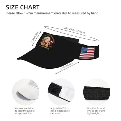 United States 250th Anniversary Hat USA Est 1776 America Patriotic Visor Cap Adjustable Sun Hat for Women Men Sports Beach - color: Black1