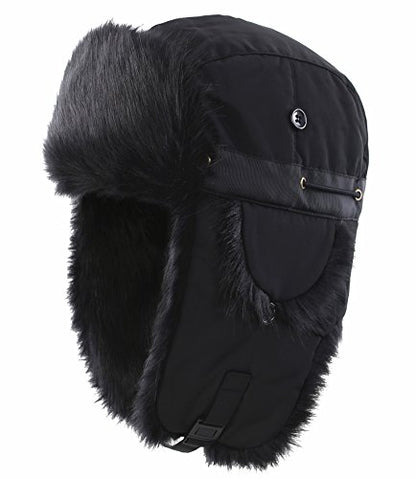 Connectyle Men's Trapper Hat Faux Fur Lined Winter Earflap Hat Warm Windproof Snow Ski Hats