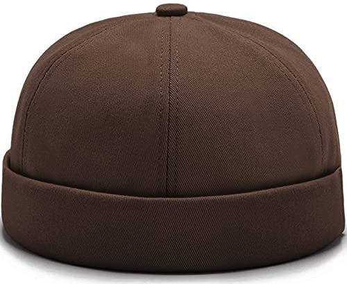 Glamorstar Dome Brimless Hats for Women Men Sailor Docker Beanie Cap Hip Hop Hats - color: Coffee