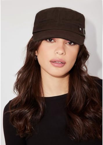 Army Cadet Cap for Men Women Military Flat Top Cap Baseball Caps - color: Coffee