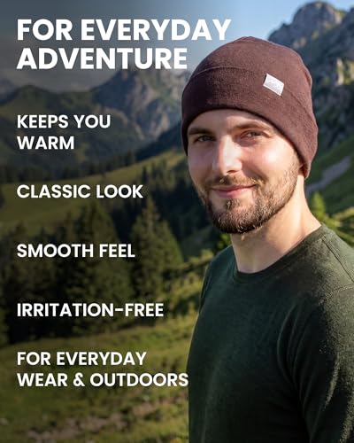 100% Merino Wool Beanie for Women, Men - Skull Cap 17.5um, Adult Hat Unisex - color: Grey Melange