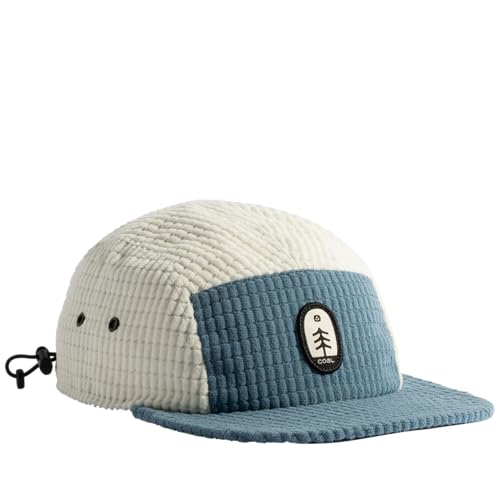 Coal Canyon Grid Fleece 5 Panel Cap - Low Profile - color: Blue/Bone