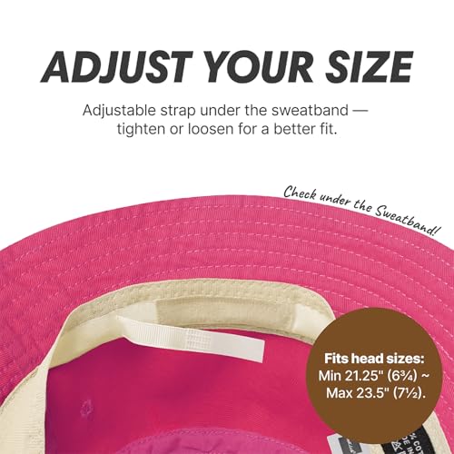 Hot Summer Bucket Hat - Trendy Cotton Sun Hat for Beach, Golf, Fishing - color: Bubblegum Pink