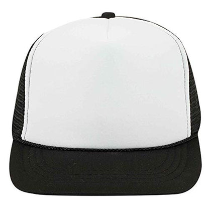 OTTO Cap Youth 5 Panel High Crown Mesh Back Trucker Hat Polyester Foam Front