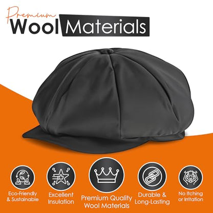 Oversized Men's Super Big 100% Wool 8 Panel Applejack Newsboy Cabbie Gatsby 20 Generation Hats (Not a Regular Apple hat) - color: Solid Red