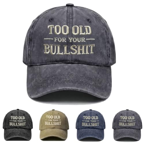 Old & Don't Care Hat, Vintage Distressed Old & Don’t Care Cap, Adjustable Funny Baseball Cap - color: Tooold Gray