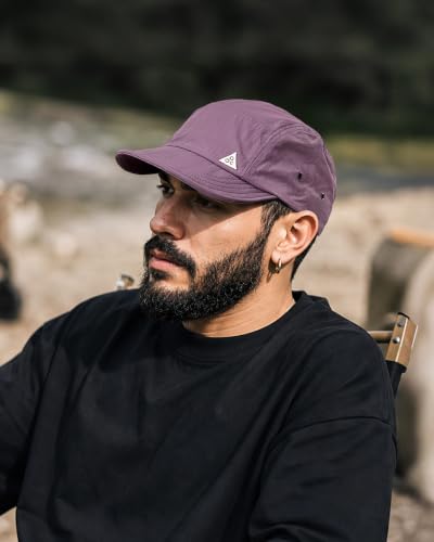 Clakllie Quick Dry Short Brim Hats for Men 5 Panel Running Hat Waterproof Baseball Cap Outdoor Hiking Hat Flat Bill Cadet Cap - color: Cdus-ddy1-purple