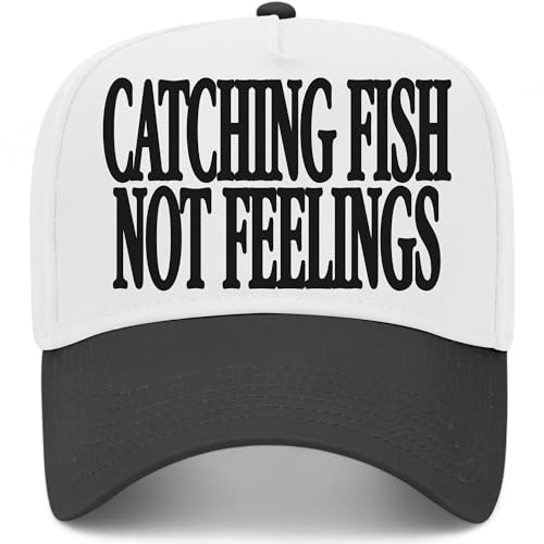 Catching Fish Not Feelings Hat - color: Black/White
