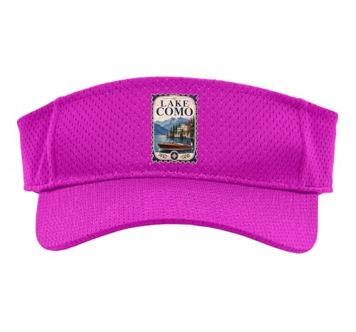 Vintage Lake Como Stamp Lakecore Italian Summer Sport Sun Visor - color: Pink