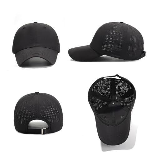 Cmonie 3Pcs Quick Dry Baseball Hat Breathable Sport Cap - color: 3pcs-black&white&gray-e