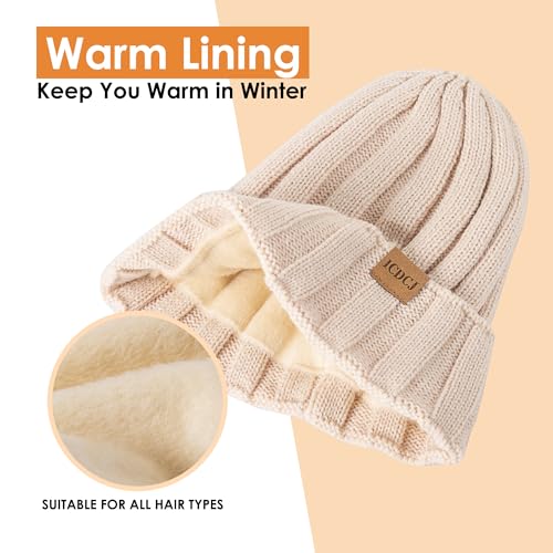 Womens Winter Beanie Warm Hat Touchscreen Gloves Set with Fleece Lined Skull Caps Gifts for Women Men - color: Dark Gray