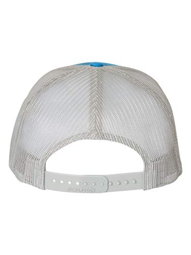 Printed Five-Panel Trucker Hat by Cotton Paperie - color: Cobalt Blue/ Grey