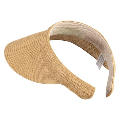 UPF 50+ Paper Braid Clip On Visor - color: Tan