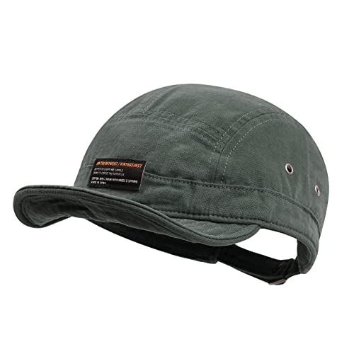 CLAPE Short Brim Baseball Cap 5 Panel Hat Soft Short Bill Trucker Cap Flat Snapback Hats Casual Outdoor Fitted Cap Dad Hats - color: Dy09-grey