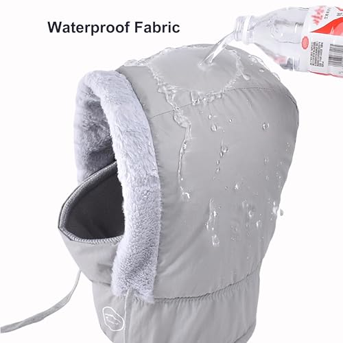 HUAMULAN Unisex Winter One Piece Balaclavas Hoodie Ski Snow Hats Earmuff - color: Gray