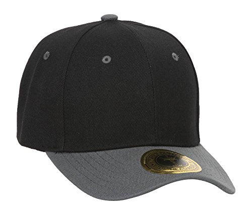 TOP HEADWEAR Adjustable Baseball Structured Cap Hat - color: Black/Charcoal