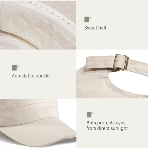 Glamorstar Unisex Cadet Army Hats 4 Pieces Military Flat Top Newsboy Cap - color: 4 Beige