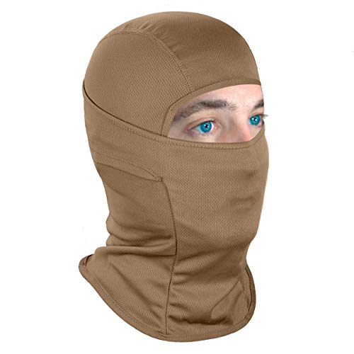 Achiou Ski Mask for Men and Women, Lightweight UV Balaclava Face Cover - color: Khaki