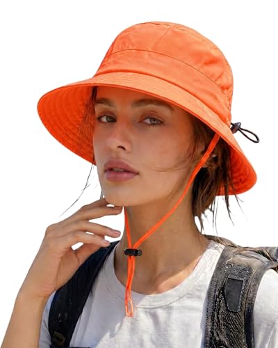 Waterproof Bucket Hat UPF50 Quick Dry Sun Hat for Men Women Lightweight Hiking Fishing Cap Foldable Packable Outdoor - color: Neon Orange