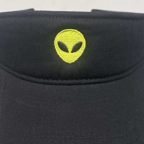 Embroidered Adjustable Sun Visor for Women Men Outdoor Golf Tennis - color: Alien/Black
